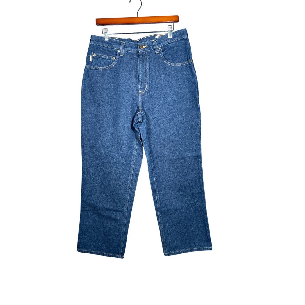 Carhartt Relaxed Fit Jeans Mens 32/28 Medium Blue Workwear Logo Casual